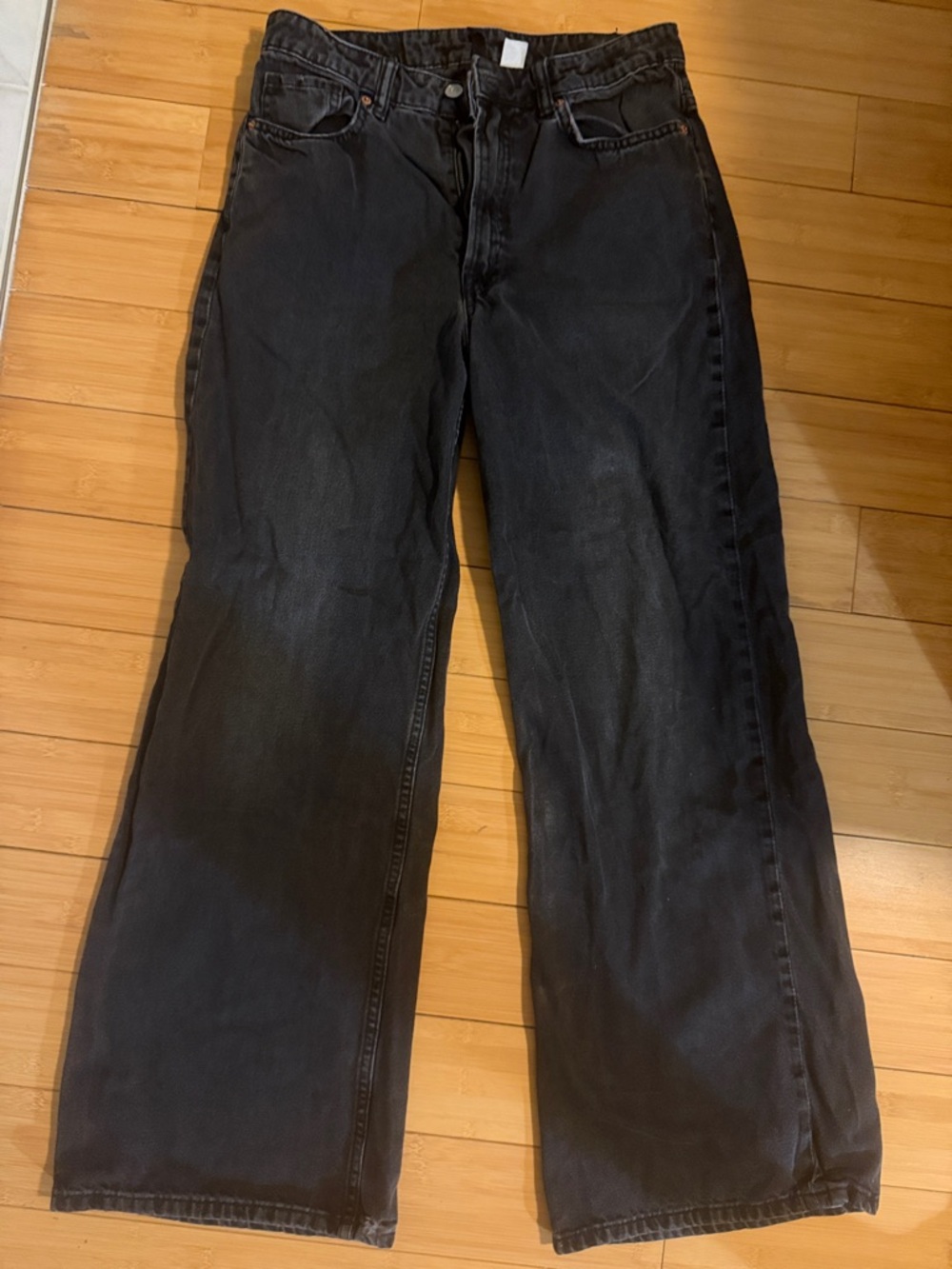 H&M Divided Women’s Black Denim Highwaisted Wide-Leg Jeans
